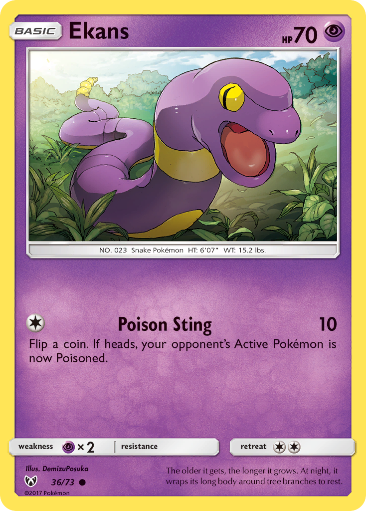Ekans (36/73) [Sun & Moon: Shining Legends] | Jomio and Rueliete's Cards and Comics
