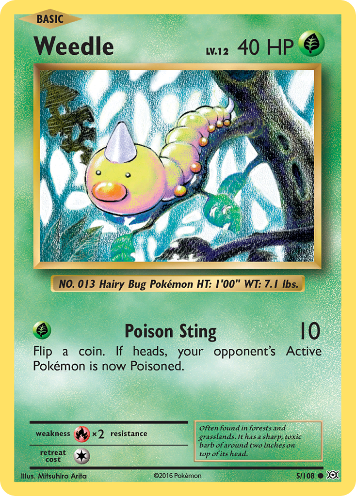 Weedle (5/108) [XY: Evolutions] | Jomio and Rueliete's Cards and Comics