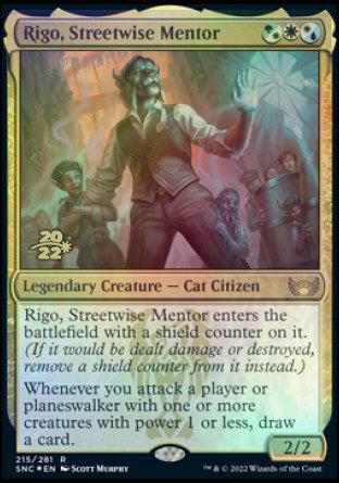 Rigo, Streetwise Mentor [Streets of New Capenna Prerelease Promos] | Jomio and Rueliete's Cards and Comics