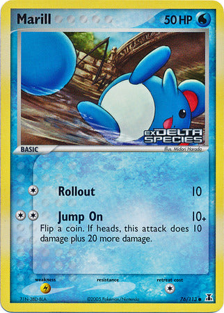 Marill (76/113) (Stamped) [EX: Delta Species] | Jomio and Rueliete's Cards and Comics