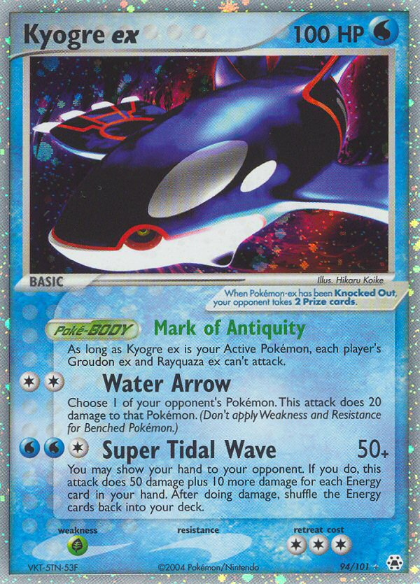 Kyogre ex (94/101) [EX: Hidden Legends] | Jomio and Rueliete's Cards and Comics