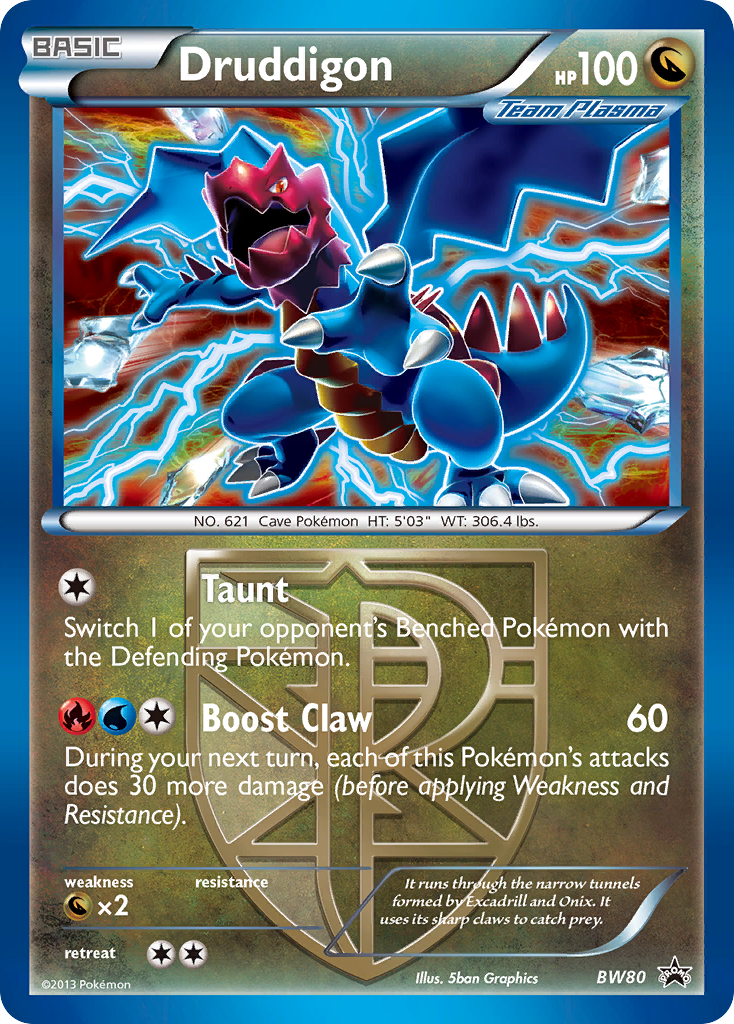 Druddigon (BW80) (Team Plasma) (Cosmos Holo) [Black & White: Black Star Promos] | Jomio and Rueliete's Cards and Comics