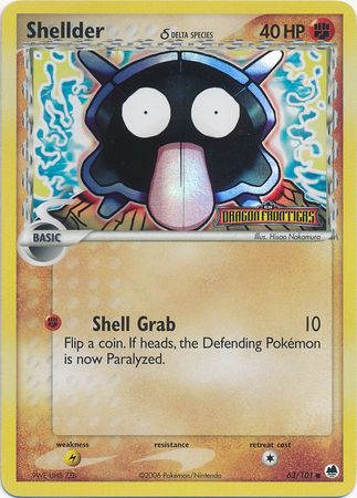 Shellder (63/101) (Delta Species) (Stamped) [EX: Dragon Frontiers] | Jomio and Rueliete's Cards and Comics