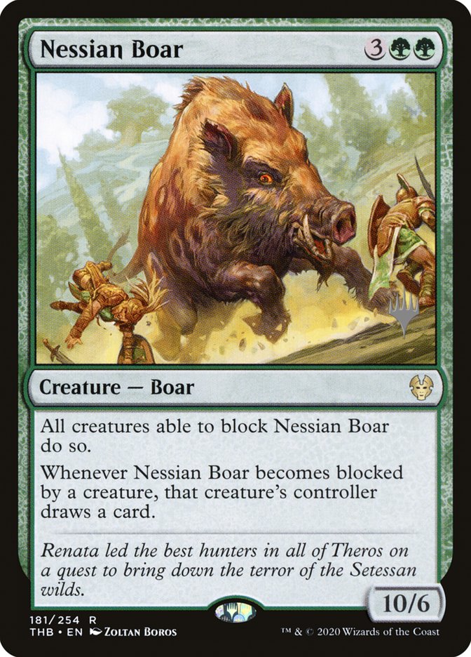 Nessian Boar (Promo Pack) [Theros Beyond Death Promos] | Jomio and Rueliete's Cards and Comics
