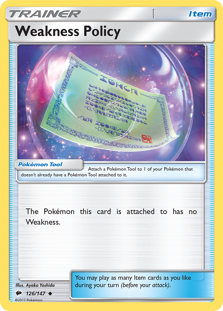 Weakness Policy (126/147) [Sun & Moon: Burning Shadows] | Jomio and Rueliete's Cards and Comics