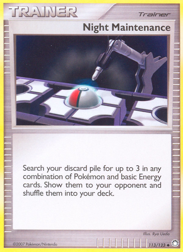 Night Maintenance (113/123) [Diamond & Pearl: Mysterious Treasures] | Jomio and Rueliete's Cards and Comics