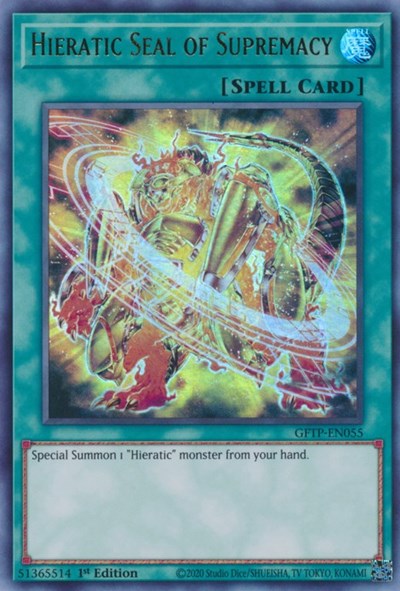 Hieratic Seal of Supremacy [GFTP-EN055] Ultra rare | Jomio and Rueliete's Cards and Comics