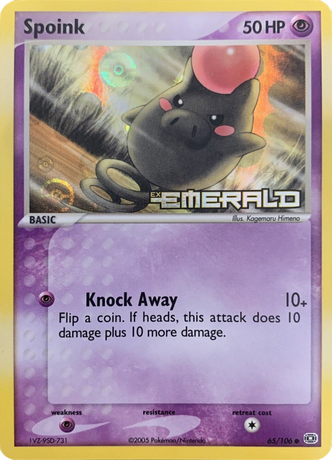 Spoink (65/106) (Stamped) [EX: Emerald] | Jomio and Rueliete's Cards and Comics