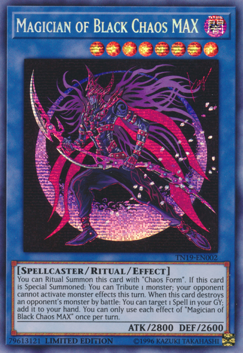 Magician of Black Chaos MAX [TN19-EN002] Prismatic Secret Rare | Jomio and Rueliete's Cards and Comics