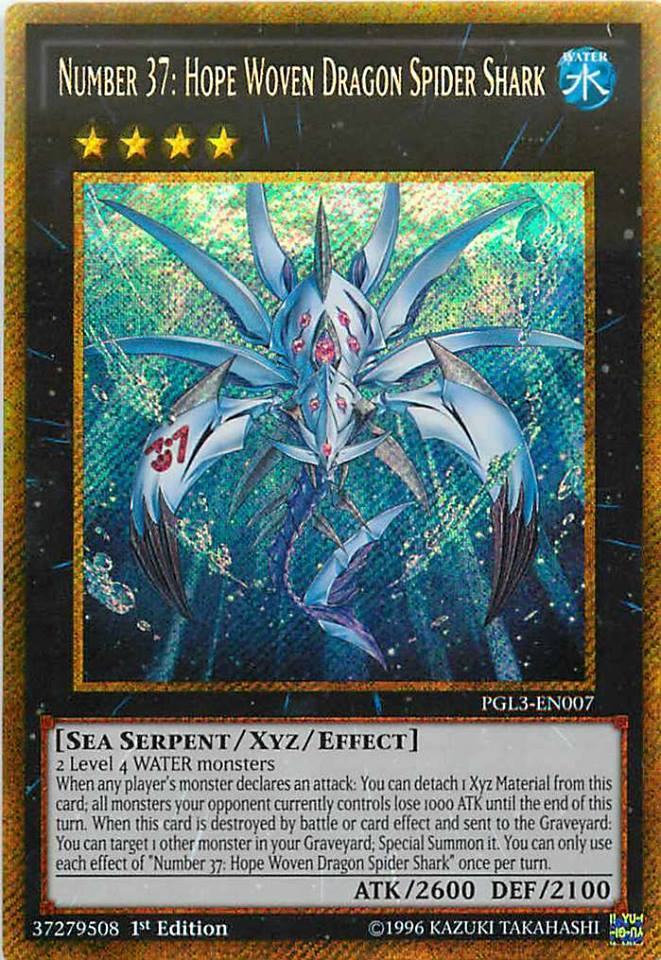 Number 37: Hope Woven Dragon Spider Shark [PGL3-EN007] Gold Secret Rare | Jomio and Rueliete's Cards and Comics