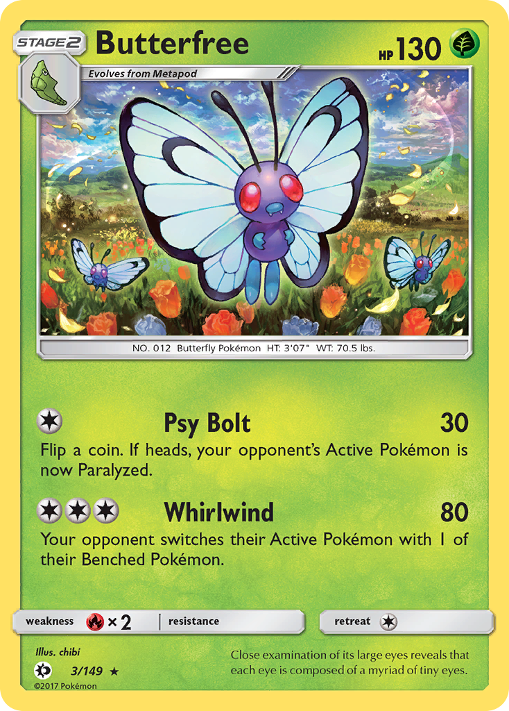 Butterfree (3/149) [Sun & Moon: Base Set] | Jomio and Rueliete's Cards and Comics