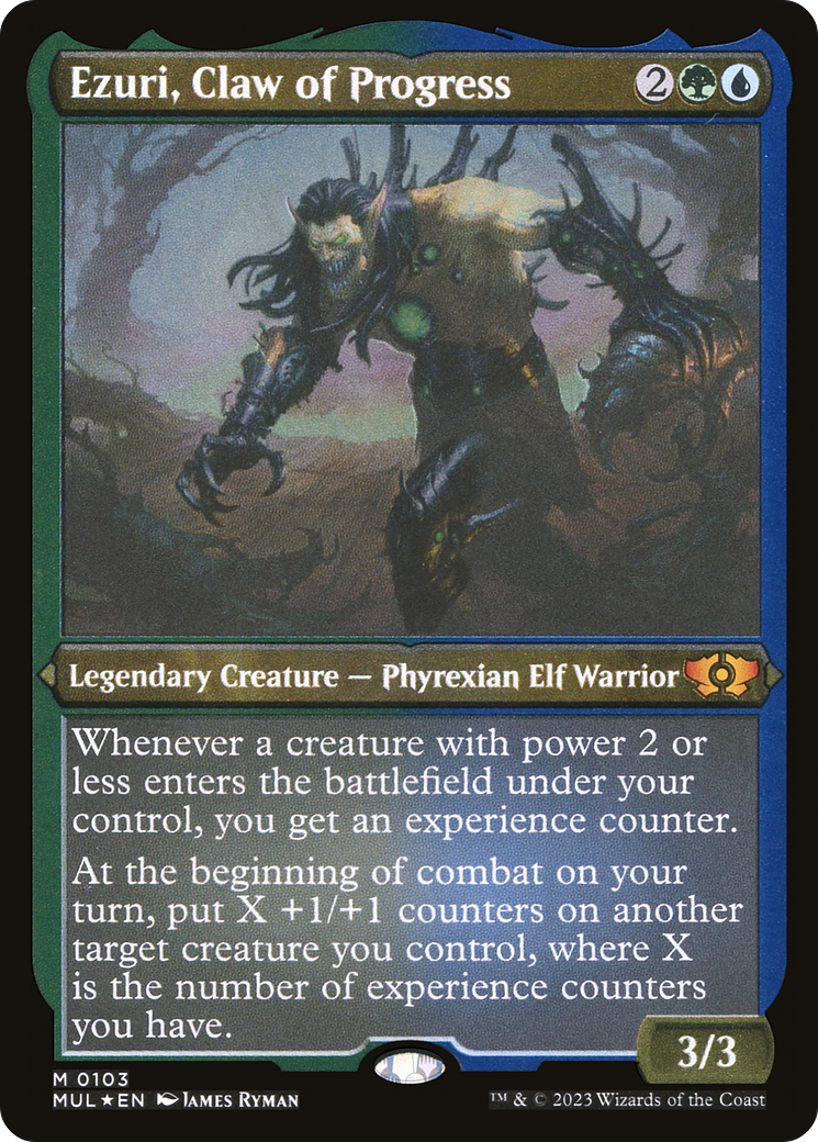 Ezuri, Claw of Progress (Foil Etched) [Multiverse Legends] | Jomio and Rueliete's Cards and Comics