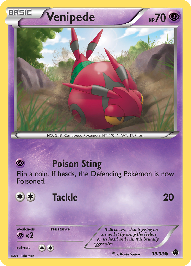 Venipede (38/98) [Black & White: Emerging Powers] | Jomio and Rueliete's Cards and Comics