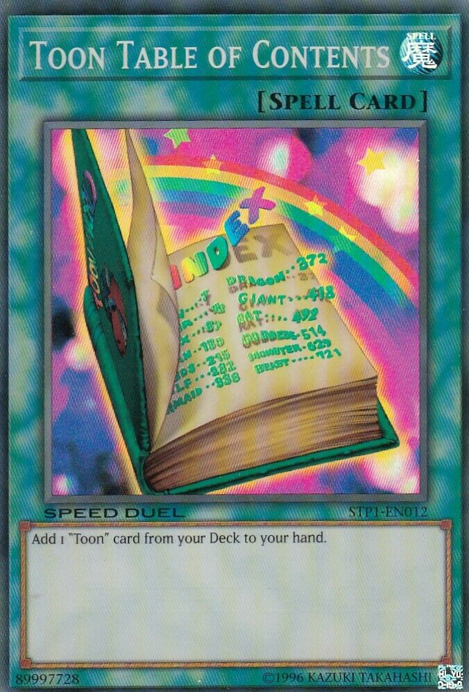 Toon Table of Contents [STP1-EN012] Super Rare | Jomio and Rueliete's Cards and Comics