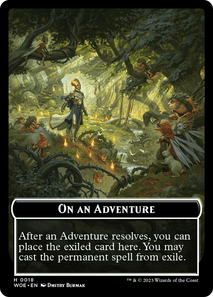 On an Adventure Emblem [Wilds of Eldraine Tokens] | Jomio and Rueliete's Cards and Comics