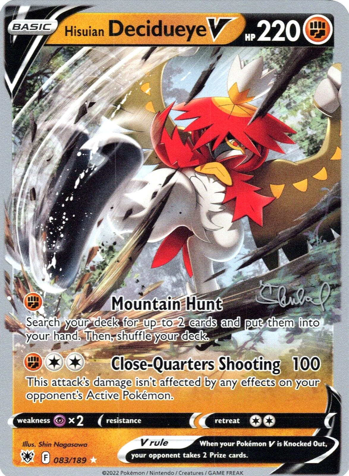 Hisuian Decidueye V (083/189) (ADP - Ondrej Skubal) [World Championships 2022] | Jomio and Rueliete's Cards and Comics