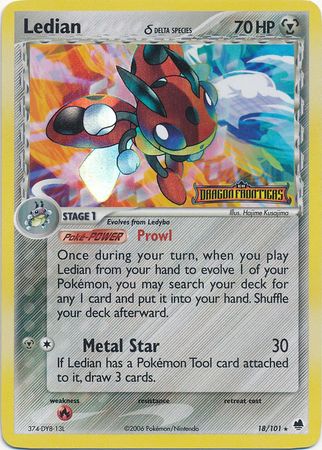 Ledian (18/101) (Delta Species) (Stamped) [EX: Dragon Frontiers] | Jomio and Rueliete's Cards and Comics