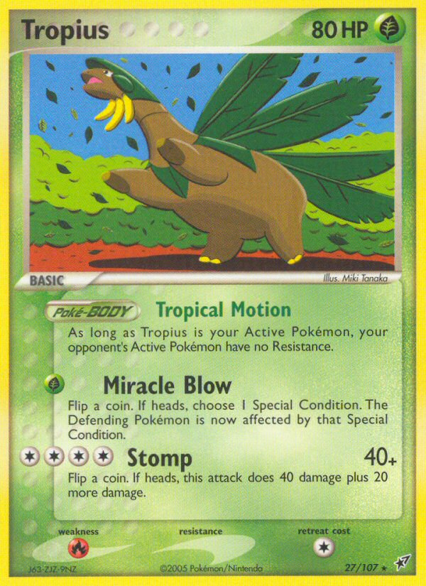 Tropius (27/107) [EX: Deoxys] | Jomio and Rueliete's Cards and Comics