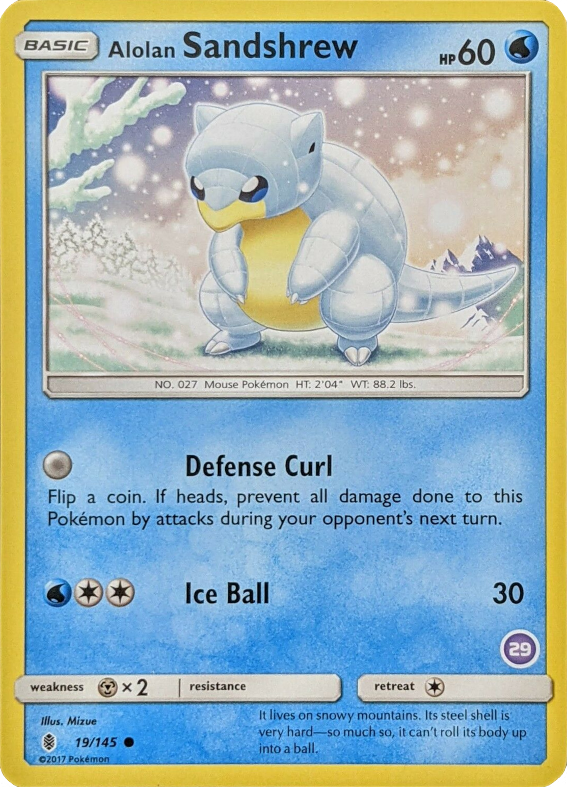 Alolan Sandshrew (19/145) (Deck Exclusive #29) [Sun & Moon: Trainer Kit - Alolan Sandslash] | Jomio and Rueliete's Cards and Comics