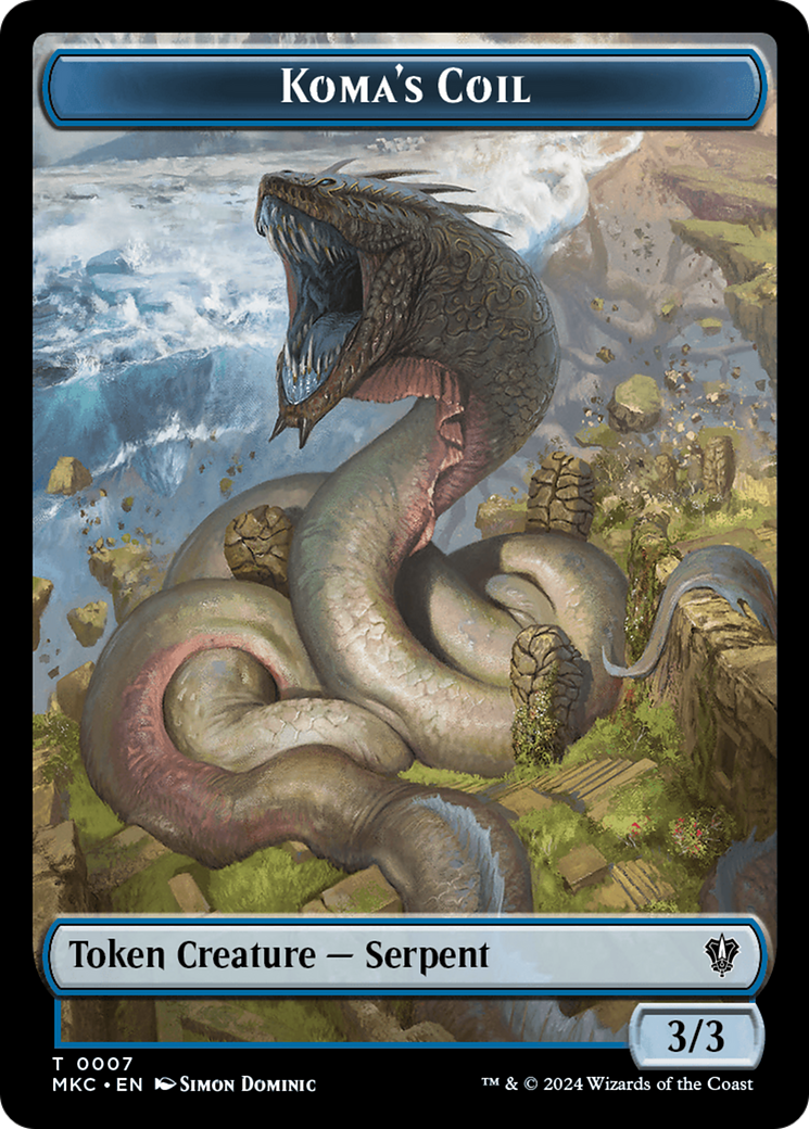 Drake // Koma's Coil Double-Sided Token [Murders at Karlov Manor Commander Tokens] | Jomio and Rueliete's Cards and Comics