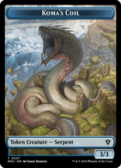 Tentacle // Koma's Coil Double-Sided Token [Murders at Karlov Manor Commander Tokens] | Jomio and Rueliete's Cards and Comics