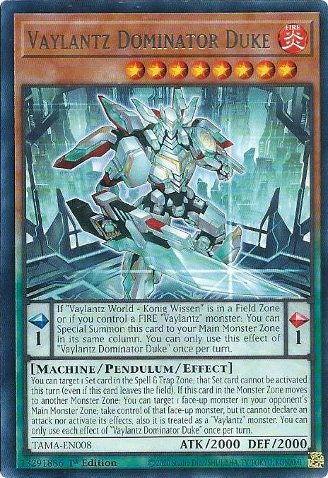 Vaylantz Dominator Duke [TAMA-EN008] Rare | Jomio and Rueliete's Cards and Comics