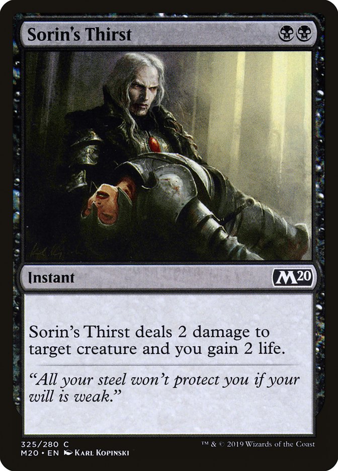 Sorin's Thirst [Core Set 2020] | Jomio and Rueliete's Cards and Comics