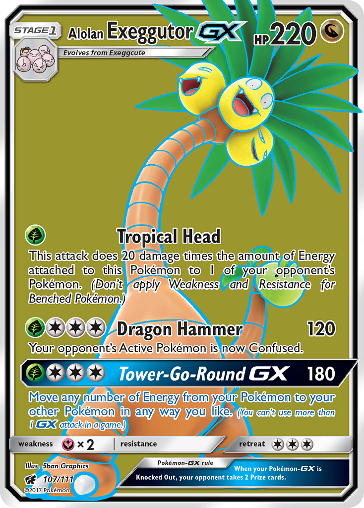 Alolan Exeggutor GX (107/111) [Sun & Moon: Crimson Invasion] | Jomio and Rueliete's Cards and Comics