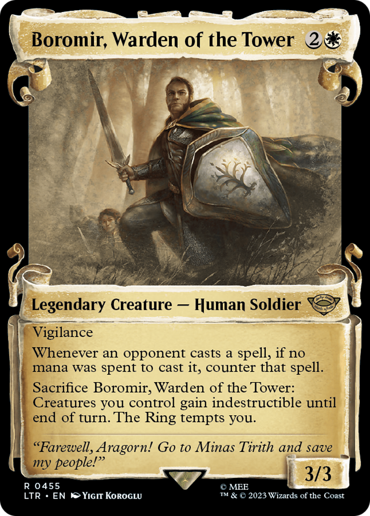Boromir, Warden of the Tower [The Lord of the Rings: Tales of Middle-Earth Showcase Scrolls] | Jomio and Rueliete's Cards and Comics