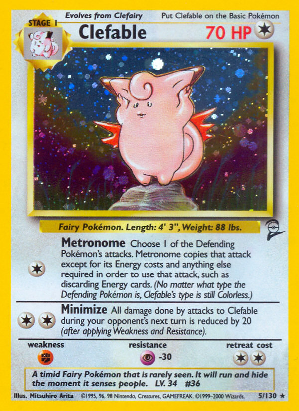 Clefable (5/130) [Base Set 2] | Jomio and Rueliete's Cards and Comics