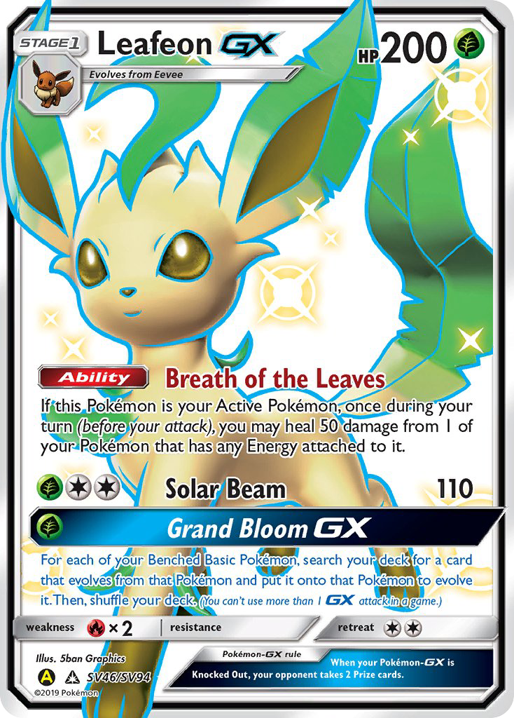 Leafeon GX (SV46/SV94) [Sun & Moon: Hidden Fates - Shiny Vault] | Jomio and Rueliete's Cards and Comics