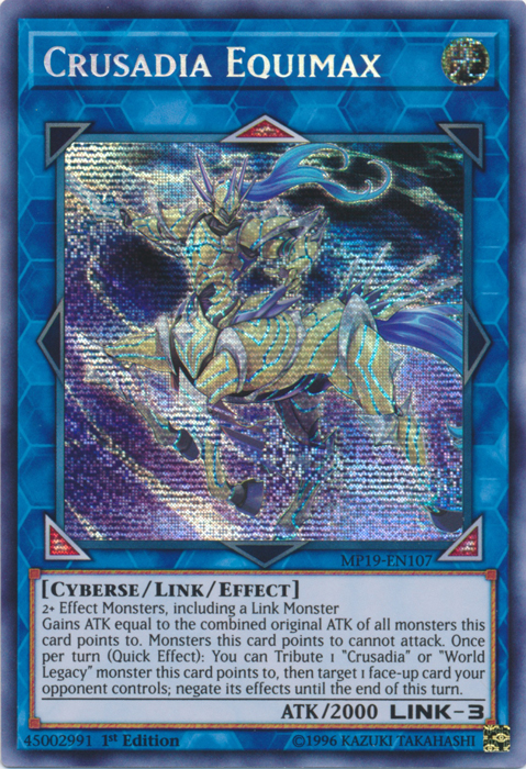 Crusadia Equimax [MP19-EN107] Prismatic Secret Rare | Jomio and Rueliete's Cards and Comics