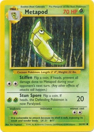 Metapod (54/102) [Base Set Unlimited] | Jomio and Rueliete's Cards and Comics