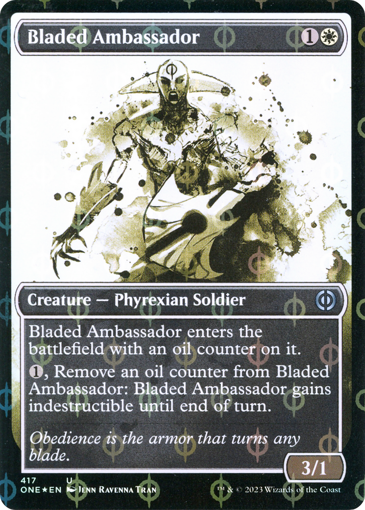 Bladed Ambassador (Showcase Ichor Step-and-Compleat Foil) [Phyrexia: All Will Be One] | Jomio and Rueliete's Cards and Comics
