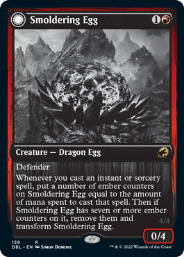 Smoldering Egg // Ashmouth Dragon [Innistrad: Double Feature] | Jomio and Rueliete's Cards and Comics