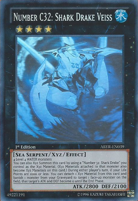 Number C32: Shark Drake Veiss [ABYR-EN039] Ghost Rare | Jomio and Rueliete's Cards and Comics