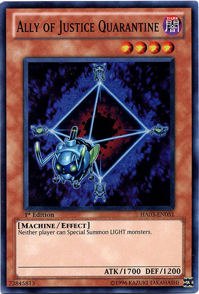 Ally of Justice Quarantine [HA03-EN051] Super Rare | Jomio and Rueliete's Cards and Comics