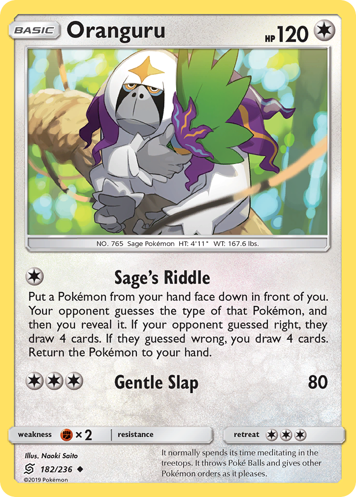 Oranguru (182/236) [Sun & Moon: Unified Minds] | Jomio and Rueliete's Cards and Comics