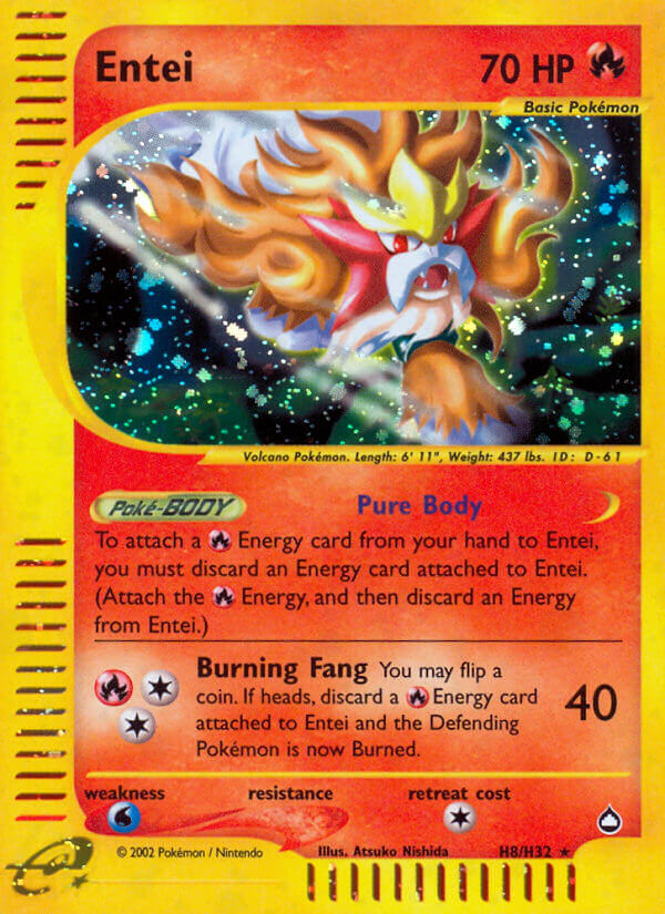 Entei (H8/H32) [Aquapolis] | Jomio and Rueliete's Cards and Comics