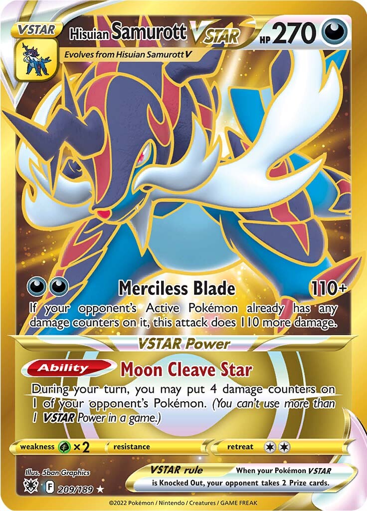 Hisuian Samurott VSTAR (209/189) [Sword & Shield: Astral Radiance] | Jomio and Rueliete's Cards and Comics