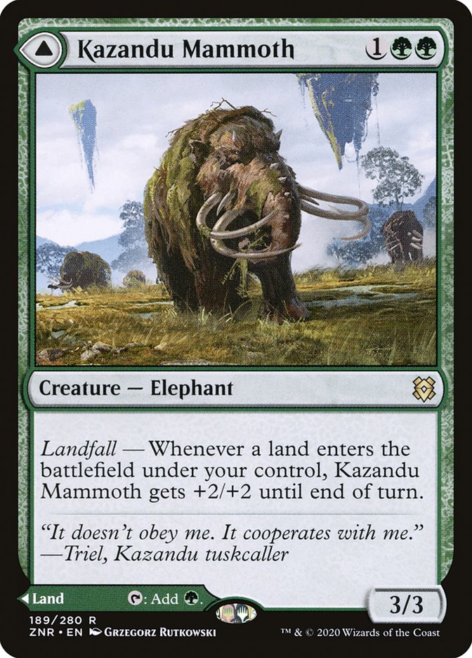 Kazandu Mammoth // Kazandu Valley [Zendikar Rising] | Jomio and Rueliete's Cards and Comics
