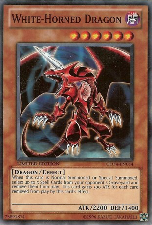 White-Horned Dragon [GLD4-EN014] Common | Jomio and Rueliete's Cards and Comics