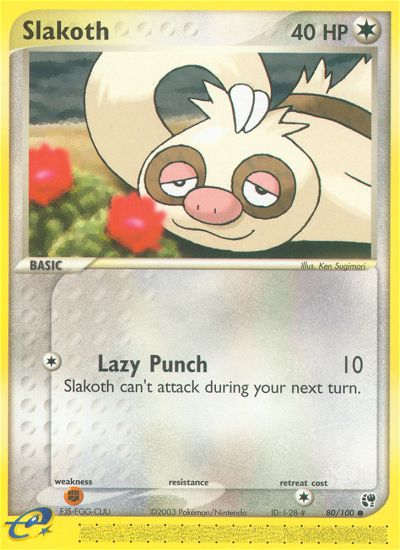Slakoth (80/100) [EX: Sandstorm] | Jomio and Rueliete's Cards and Comics