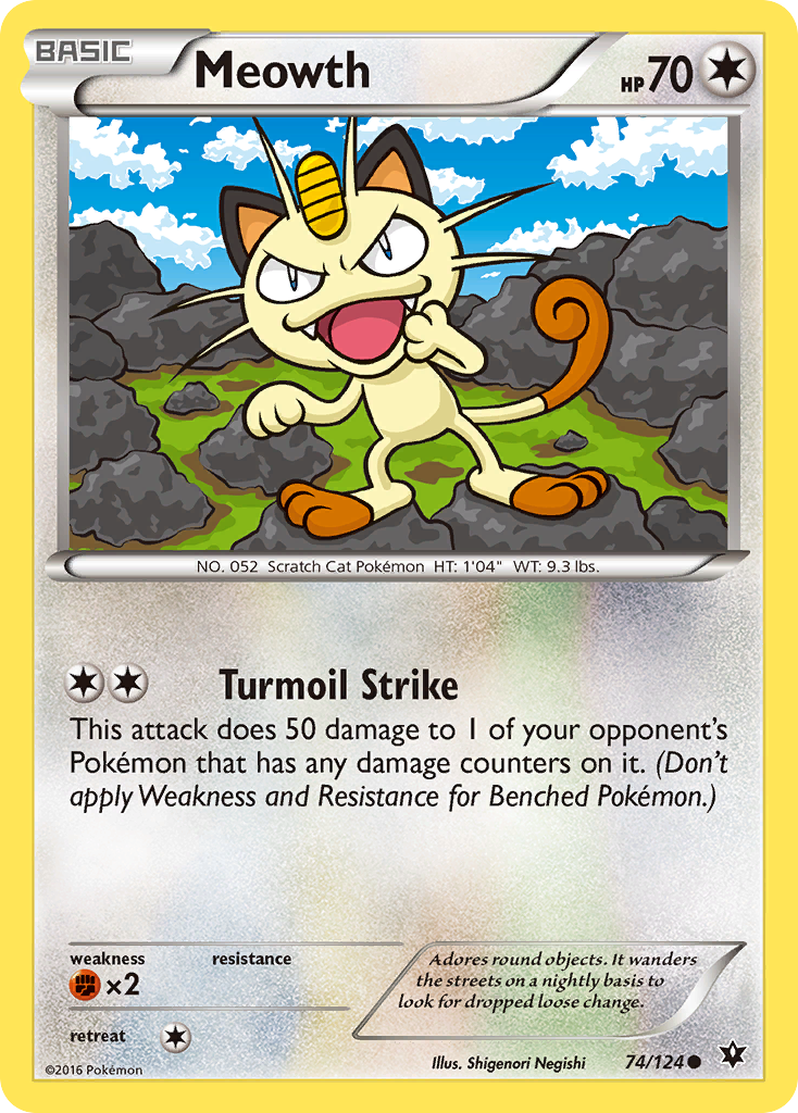 Meowth (74/124) [XY: Fates Collide] | Jomio and Rueliete's Cards and Comics