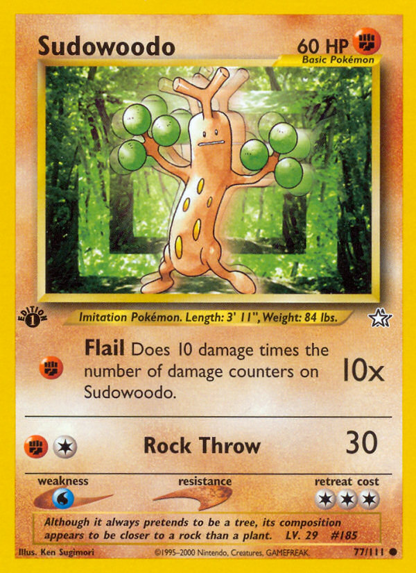 Sudowoodo (77/111) [Neo Genesis 1st Edition] | Jomio and Rueliete's Cards and Comics