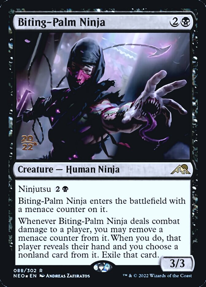 Biting-Palm Ninja [Kamigawa: Neon Dynasty Prerelease Promos] | Jomio and Rueliete's Cards and Comics