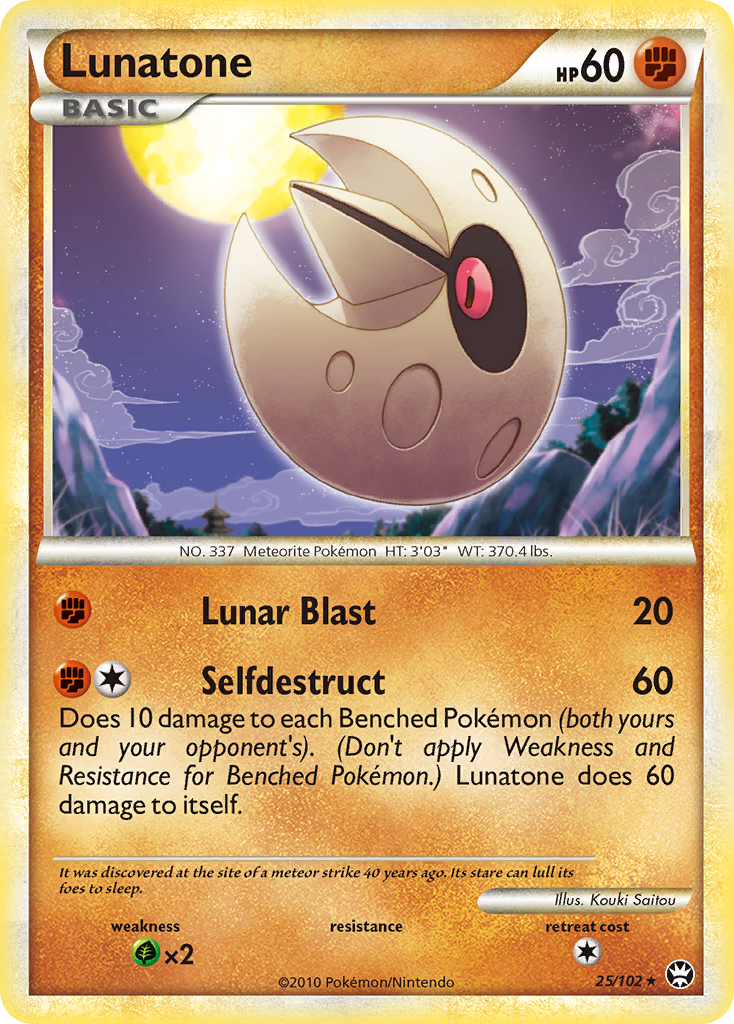 Lunatone (25/102) [HeartGold & SoulSilver: Triumphant] | Jomio and Rueliete's Cards and Comics