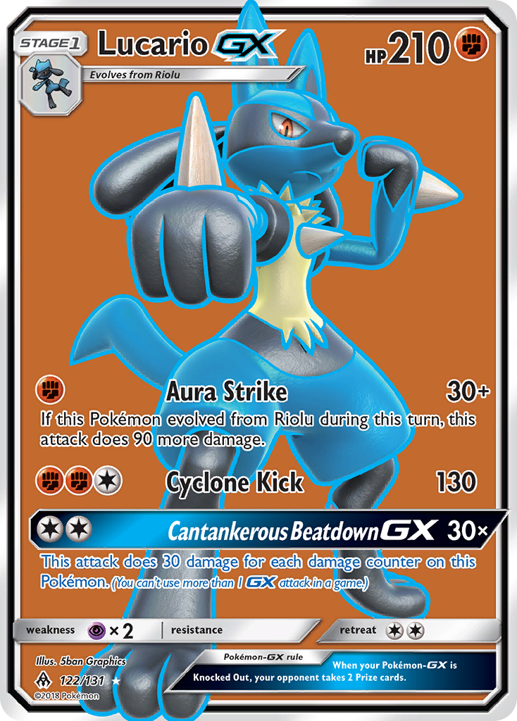 Lucario GX (122/131) [Sun & Moon: Forbidden Light] | Jomio and Rueliete's Cards and Comics