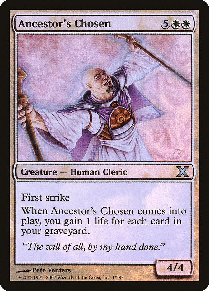 Ancestor's Chosen (Premium Foil) [Tenth Edition] | Jomio and Rueliete's Cards and Comics