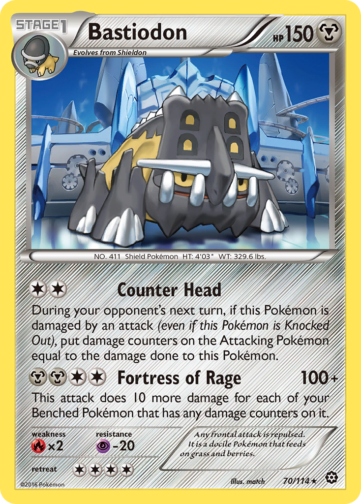 Bastiodon (70/114) [XY: Steam Siege] | Jomio and Rueliete's Cards and Comics